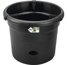Zwarte kunststof plantenbak met waterafvoer