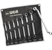 WGB logo, ringsteeksleutelset met verschillende maten in een zwarte tas