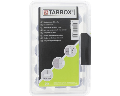 Viltglijders met schroef, diameter 20 mm, 24 stuks