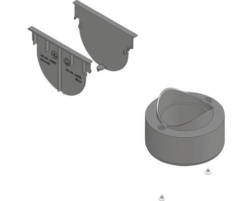 Hauraton TOP X aansluitset met schutbord wand en adapter DN/OD 75/110 zwart Dakgooteindstuk en afvoerbuis voor dakwaterafvoer