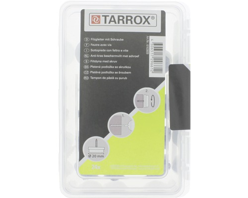 Tarrox viltglijders met schroef, diameter 20 millimeter, 24 stuks