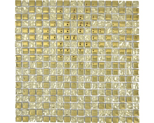 Mozaïektegel glas XCMM610 goud 30x30 cm Mozaïektegel met vierkante elementen