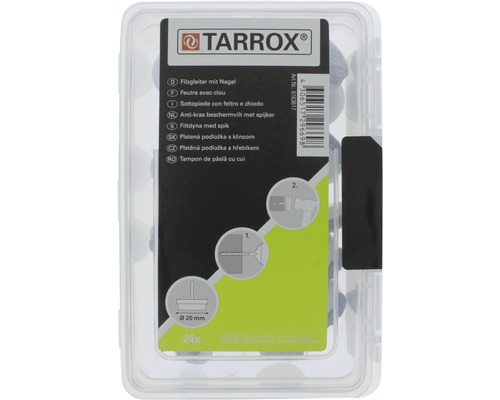 Viltglijders met spijker, 20 mm doorsnede, 24 stuks