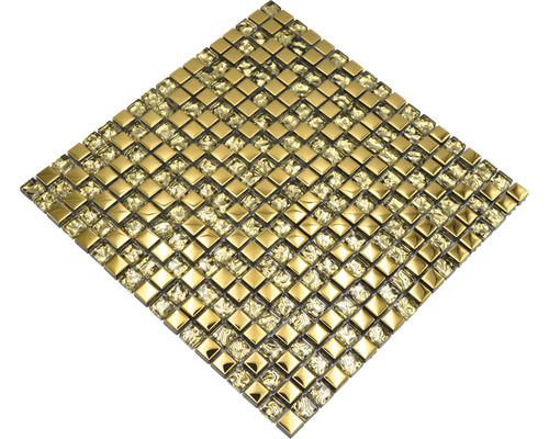 Vierkante mozaïektegel van glas en metaal