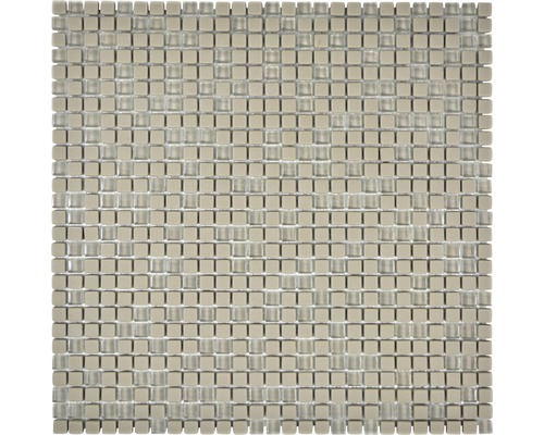 Mozaïektegel glas Cuba 03C creme 30,5x30,5 cm Vierkante mozaïektegel van glas en keramiek