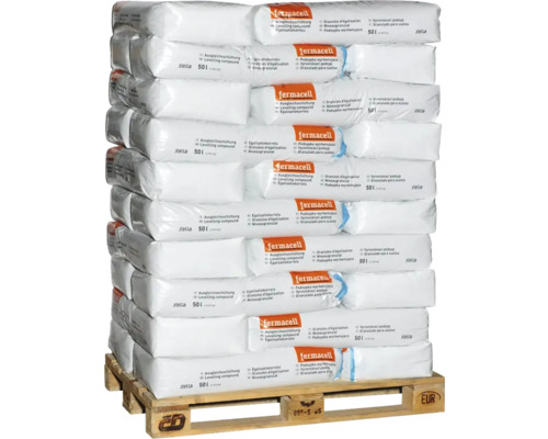 Pallet met zakken Fermacell egalisatiekorrels 50 liter