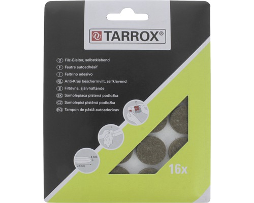 TARROX Antikras vilt zelfklevend rond bruin Ø 22 mm, 16 stuks