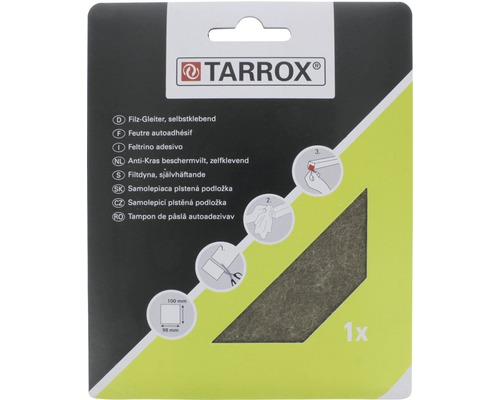 Tarrox zelfklevende vilten glijders, rechthoekig, 98x100 millimeter, voor meubelonderhoud