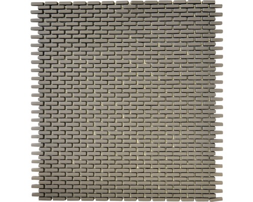 Mozaïektegel glas Cuba B25G grijs 27,5x29,7 cm Keramische mozaïekmat met rechthoekige steentjes