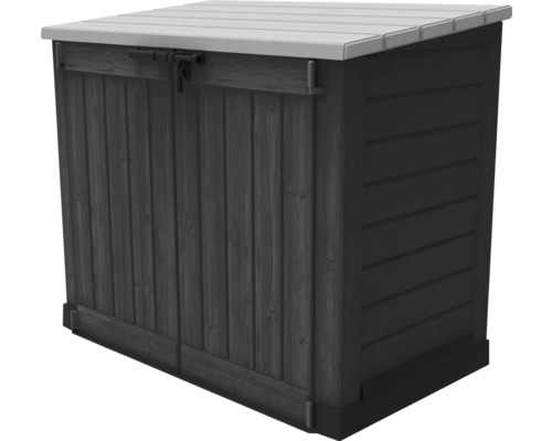 KETER Tuin gereedschapbox, Store-it-out, antraciet/grijs, 145,5 x 82 x 125 cm Tuinbox van houtimitatie met afsluitbaar deksel