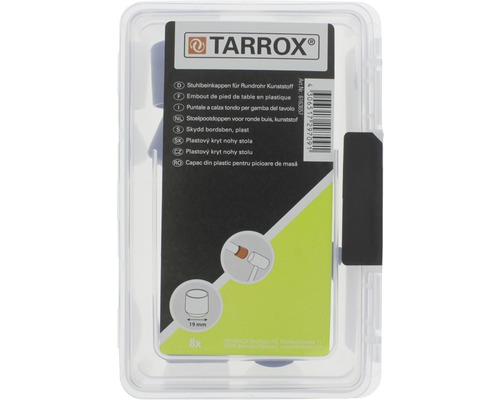 Tarrox stoelpootdoppen voor ronde buizen, kunststof, 19 mm, 8 stuks