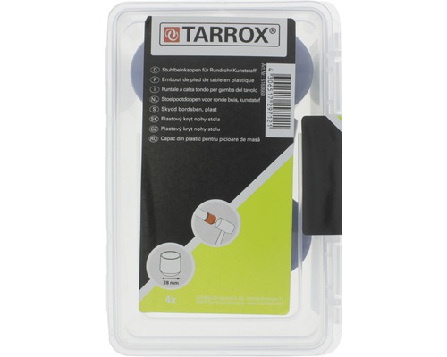 Tarrox stoelpootdoppen van kunststof voor ronde buizen, 28 mm, vier stuks