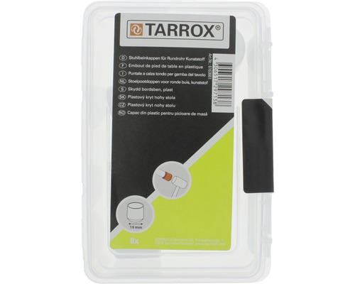 Tarrox stoelpootdoppen voor ronde buizen, kunststof, 19 mm, 8 stuks