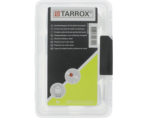 Tarrox stoelpootdoppen van kunststof voor ronde buizen, 8 stuks, 22 mm