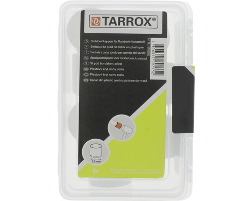 Tarrox stoelpootdoppen van kunststof voor buizen, 25 mm, 8 stuks