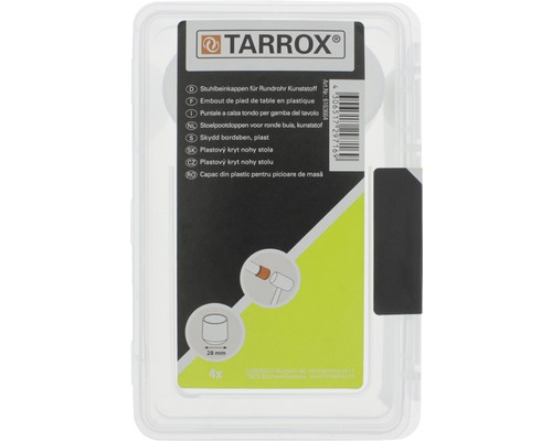 Tarrox stoelpootdoppen voor ronde buizen, kunststof, 28 millimeter, 4 stuks