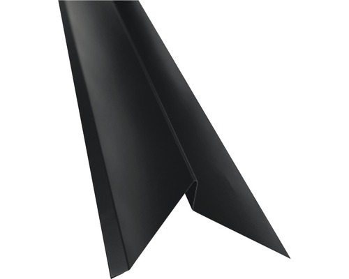 PRECIT Windveer zonder waterslag, RAL9005 zwart, 2000x105x95 mm Metalen hoek voor dakinstallaties