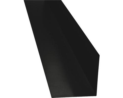 PRECIT Hoekplaat zonder waterslag, RAL9005 zwart, 2000x125x125 mm