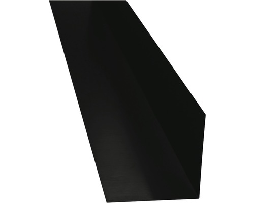 PRECIT Hoekplaat zonder waterslag, RAL9005 zwart, 1000x125x125 mm