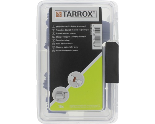 Tarrox kunststof stoelpootdoppen vierkant, 16 stuks