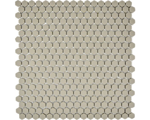 Mozaïektegel glas Cuba HX13C creme 29x29,5 cm Mozaïektegel met zeshoekige elementen