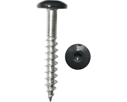 DRESSELHAUS Montageschroef 5,5x35 mm RVS A4 antraciet, 100 stuks Houtschroef met Torx aandrijving en bolkop