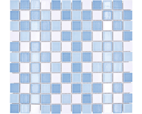 Mozaïektegel keramisch BM 300 blauw/wit mix 30,5x32,5 cm