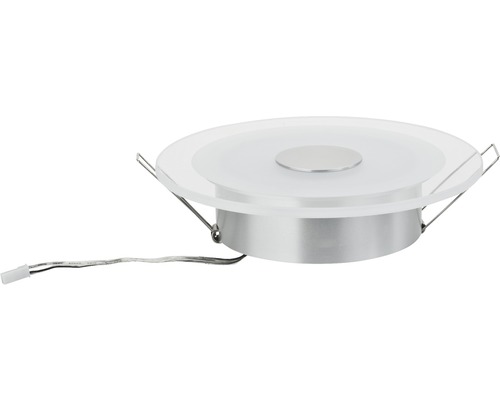 Ronde inbouwlamp met metalen behuizing en toevoerleiding