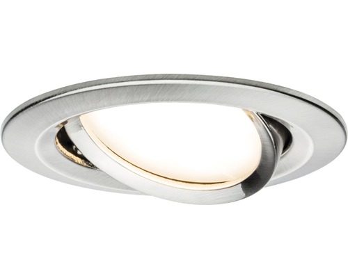 PAULMANN LED Inbouwspot Nova Coin Ø 84 mm warmwit 3-step dim staal geborsteld Inbouwspot van metaal