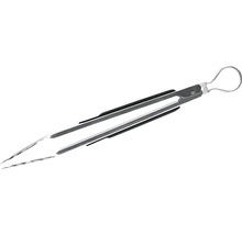 Metalen grilltang met zwarte handgreep