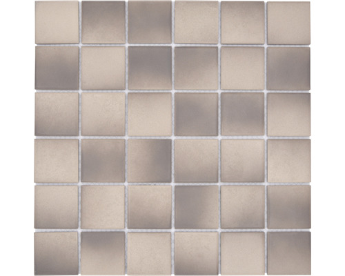 Mozaïektegel keramisch CD 215 biege/bruin mix 30,5x30,5 cm antislip Vierkante mozaïektegels voor wand en vloer