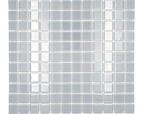 Mozaïektegel glas Crystal CM 4021 lichtgrijs 30,5x32,5 cm Vierkante glazen mozaïektegel voor wand en vloer