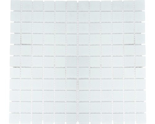 Mozaïektegel glas Crystal CM 4045 wit mat 30,5x32,5 cm