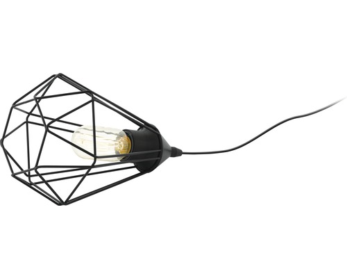 Zwarte draadlamp met gloeilamp
