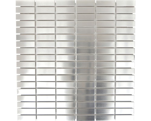 Mozaïektegel metaal RVS XCE 1548D zilver 29,8x30,5 cm Metalen mozaïektegel, rechthoekig