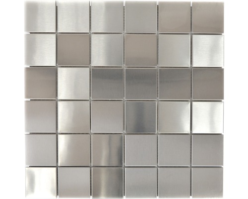Mozaïektegel metaal RVS XCE 48D zilver 29,8x29,8 cm Vierkante mozaïektegel van metaal