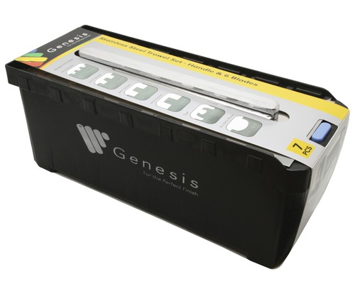 Genesis roestvrijstalen troffelset met handgreep en zes messen