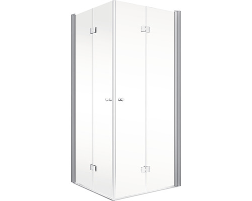 Hoekdouche met glazen deuren