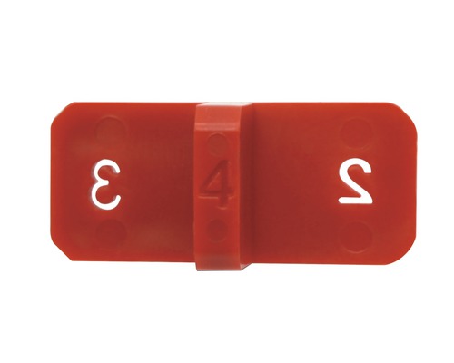 Instelplaatje voor tegelvoegbreedte met de nummers Drie, Vier en Vijf