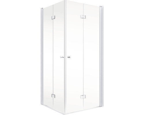 Hoekdouche met glazen deuren