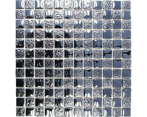 Mozaïektegel glas XCM 8LU89 zwart 29,8x29,8 cm