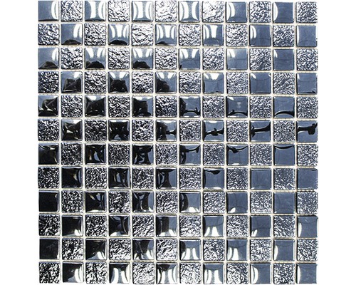 Mozaïektegel glas XCM 8LU89 zwart 29,8x29,8 cm Mozaïektegels van glas en natuursteen
