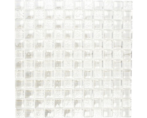 Mozaïektegel glas XCM 8LU90 wit 29,8x29,8 cm