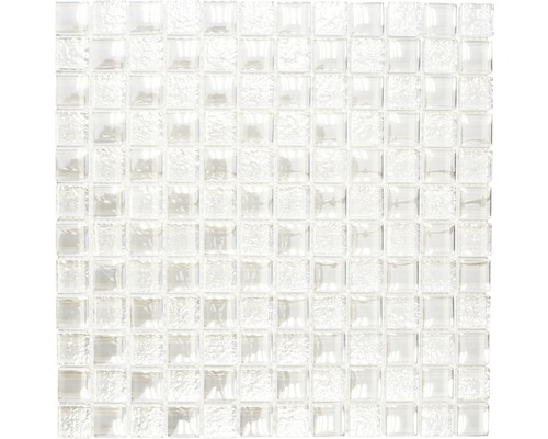 Mozaïektegel glas XCM 8LU90 wit 29,8x29,8 cm Glazen mozaïektegel