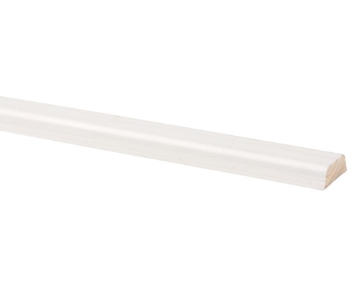 Koplat schuin grenen gegrond wit (b x d x l) 34 x 12 x 2700 mm Wit gelakte houten kwartrondlijst