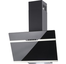 Afzuigkap van glas en metaal met bedieningsknoppen