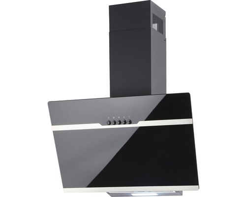 Afzuigkap van glas en metaal met bedieningsknoppen