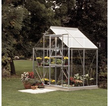 Kas met planten in de tuin