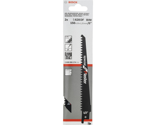 Bosch reciprozaagblad S 628 DF BIM, 150 millimeter, 2 stuks
