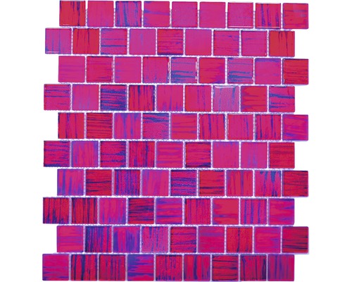 Mozaïektegel glas XCM CF87 roze 28,6x31,8 cm Glazen mozaïektegel